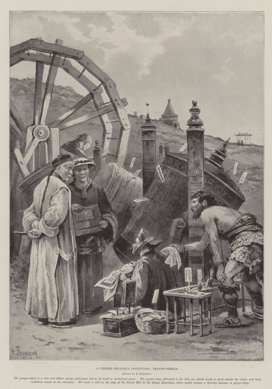 Bir Çin Din Kurumu, Dua Tekerlekleri by Paul Frenzeny