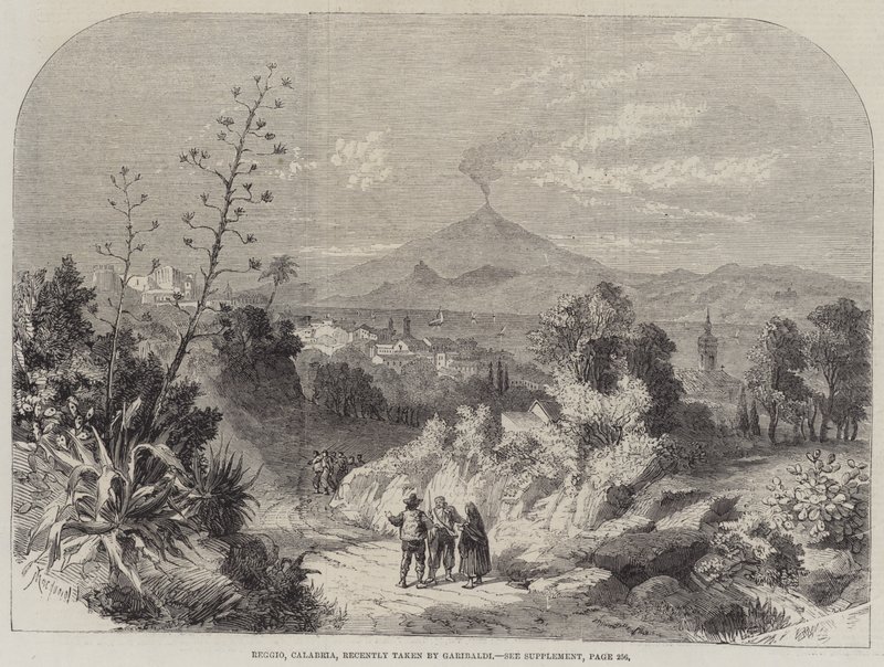 Yakın zamanda Garibaldi tarafından çekilen Reggio, Calabria by Percy Macquoid