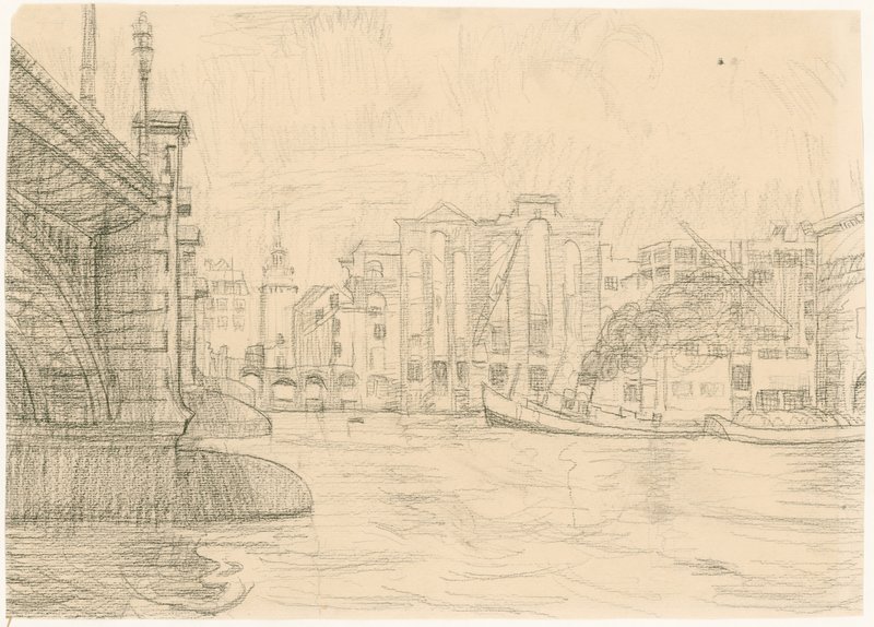 Blackfriars Köprüsü 1941 tarafından yanmış depolar by Peter Jackson