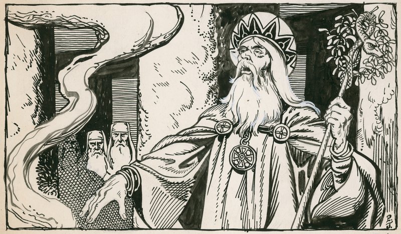 Druidler (kağıt üzerine mürekkep) by Peter Jackson
