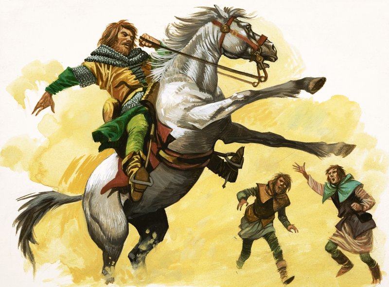 Bucking at üzerinde kimliği belirsiz binici by Peter Jackson