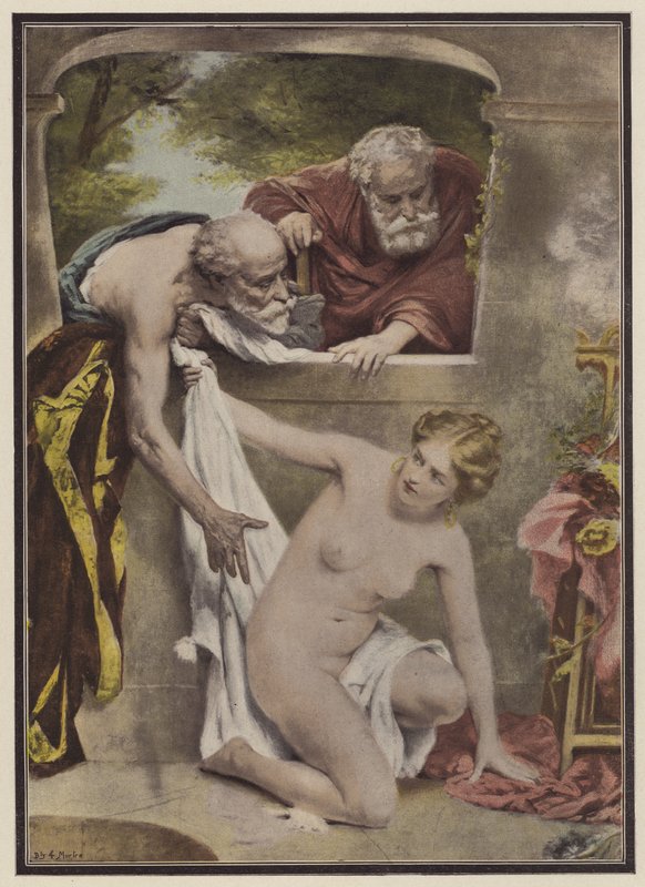 Susanna ve Yaşlılar (renkli taş) by Philippe Felix Dupuis