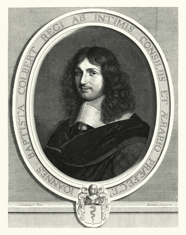 Jean-Baptiste Colbert, Fransız devlet adamı (gravür) by Philippe de (after) Champaigne