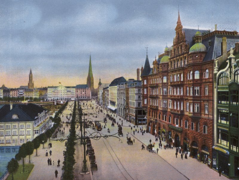 Hamburg: Alsterdamm ile Jungfernstieg (fotoğraf) by Photographer German