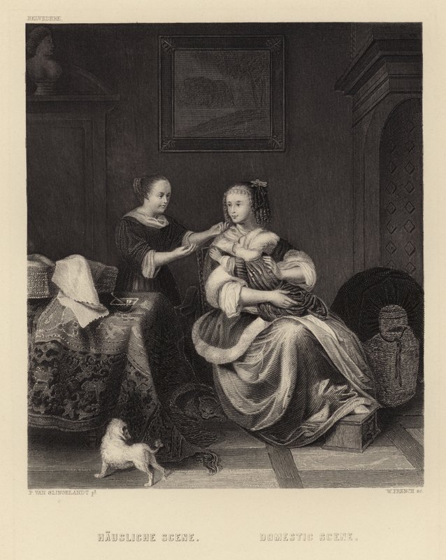 ev sahnesi by Pieter Cornelisz van Slingelandt