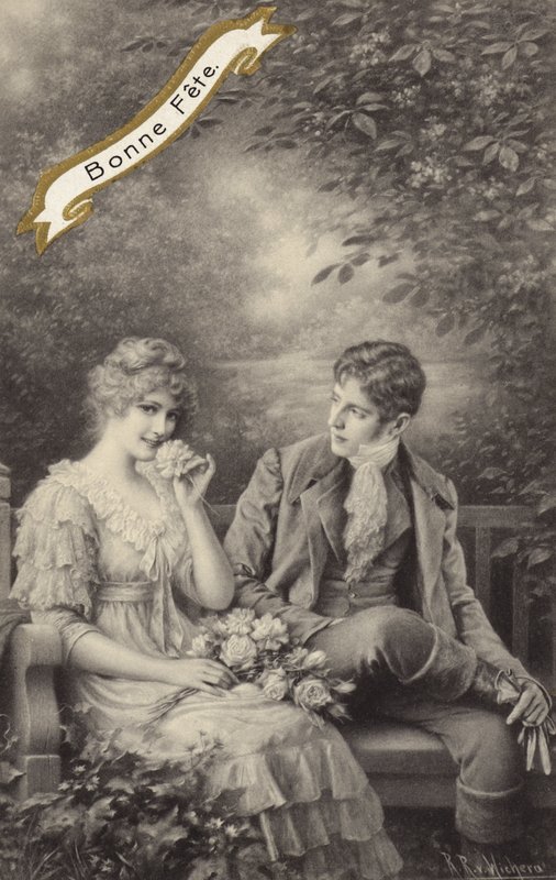 Çift bir bankta by Raimund Ritter Von Brennerstein Wichera