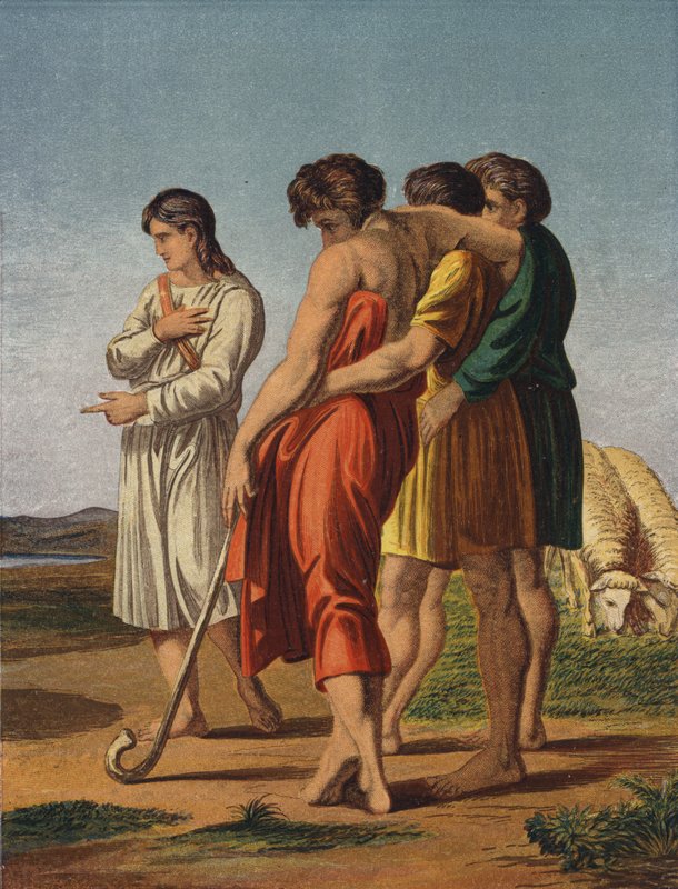 Yusuf rüyalarını kardeşlerine anlatıyor by after Raphael