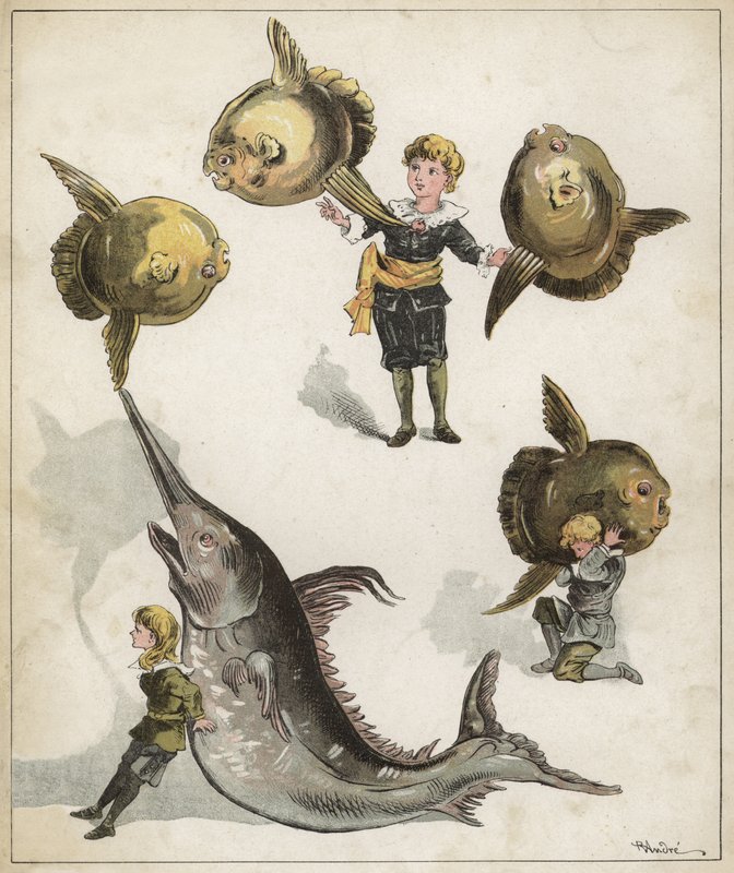 Balık jimnastiği (chromolitho) by Richard Andre