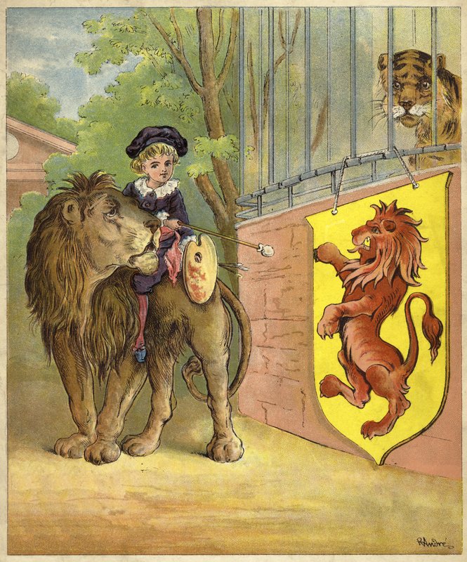 Aslana binmek (chromolitho) by Richard Andre