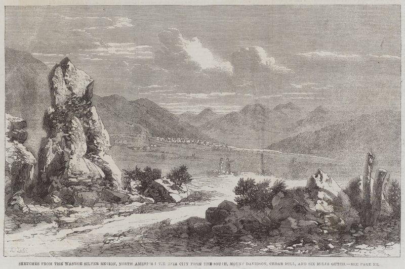 Washoe Silver Bölgesi, Kuzey Amerika, Güneyden Virginia City, Davidson Dağı, Cedar Hill ve Six Miles Gutch