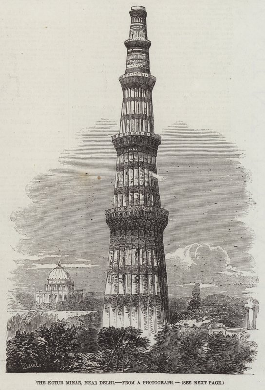 Delhi yakınlarındaki Kutub Minar by Richard Principal Leitch