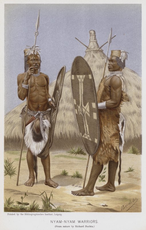 Nyam-Nyam Savaşçıları (kromolitho) by Richard (after) Buchta