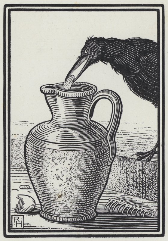 Karga ve Sürahi (gravür) by Richard Heighway