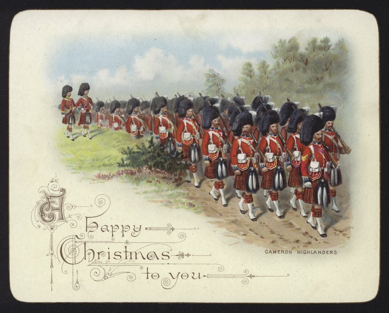 Cameron Highlanders (kromolitho) by Richard Simkin