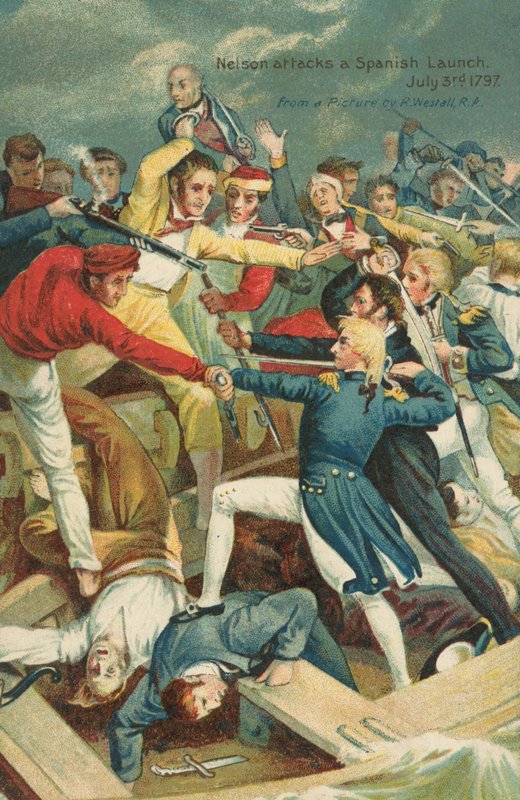 Nelson bir İspanyol Fırlatma Saldırısı by Richard after Westall