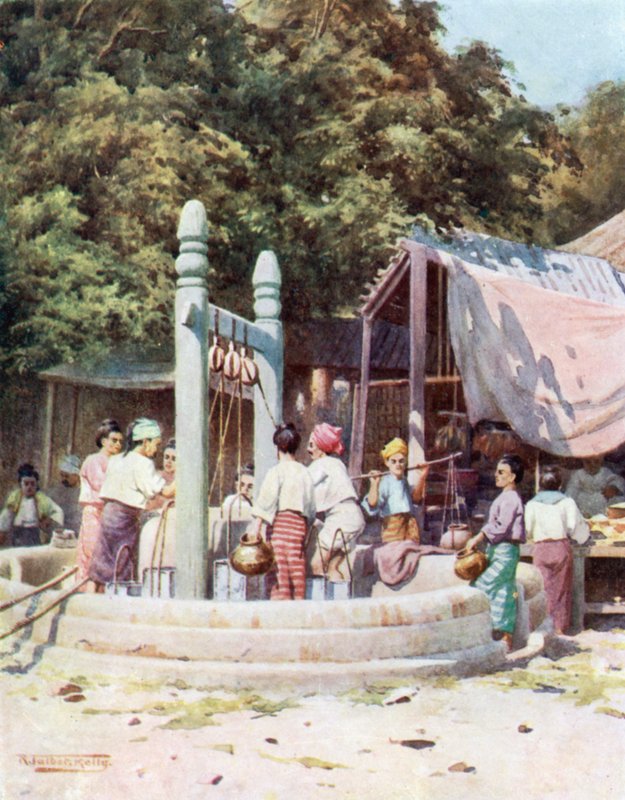 Í basarnum, Bhamo by Robert George Talbot Kelly