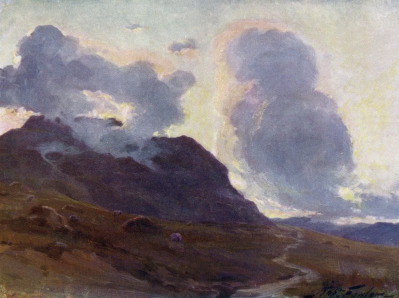 Coming Night, Beddgelert yakınında (renkli taş) by Robert (after) Fowler