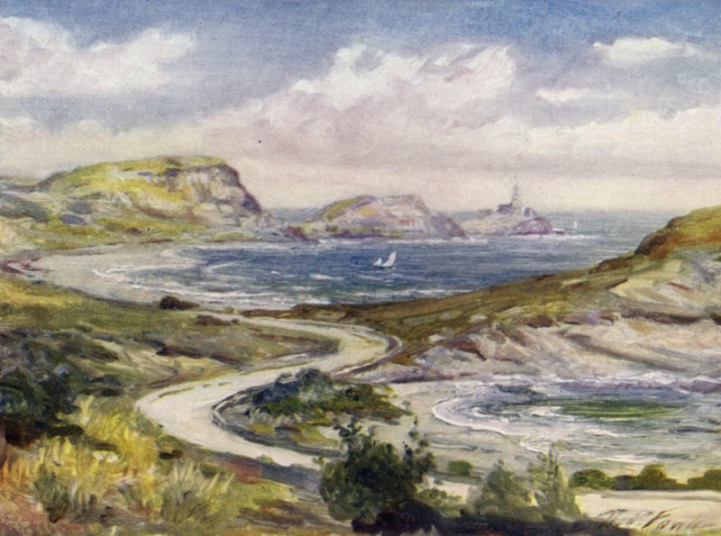 Mumbles, Swansea (renkli taş) yakın görünüm by Robert (after) Fowler