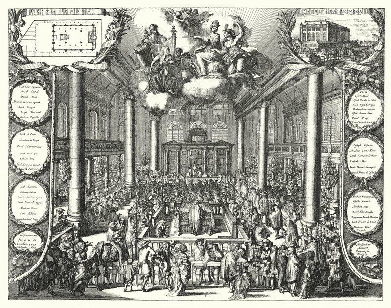 Portekiz Sinagogu, Amsterdam by Romeyn de (after) Hooghe
