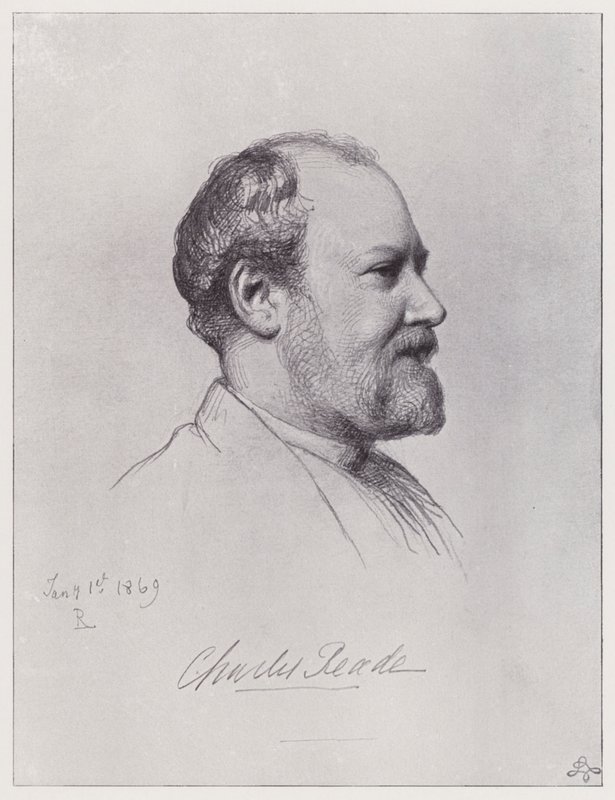 Charles Reade (taş) by Rudolf Lehmann