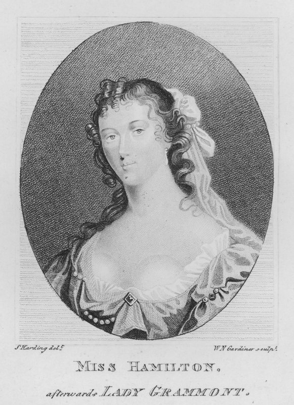 Bayan Hamilton, daha sonra Lady Grammont (gravür) by S. (after) Harding