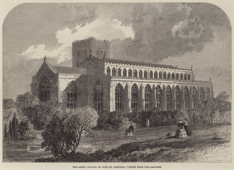 Bahçelerden bakıldığında Bury St Edmunds Abbey Kilisesi, by Samuel Read