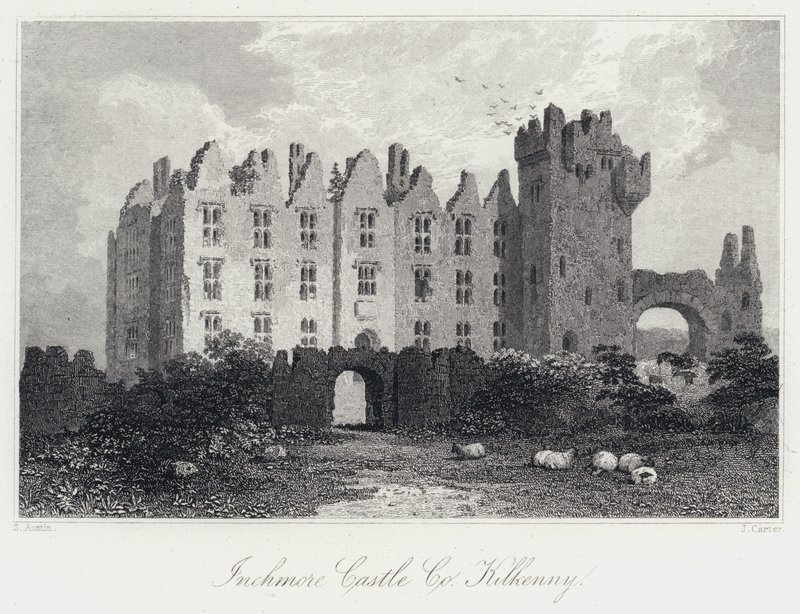 Inchmore Kalesi, Co Kilkenny (gravür) by Samuel (after) Austin