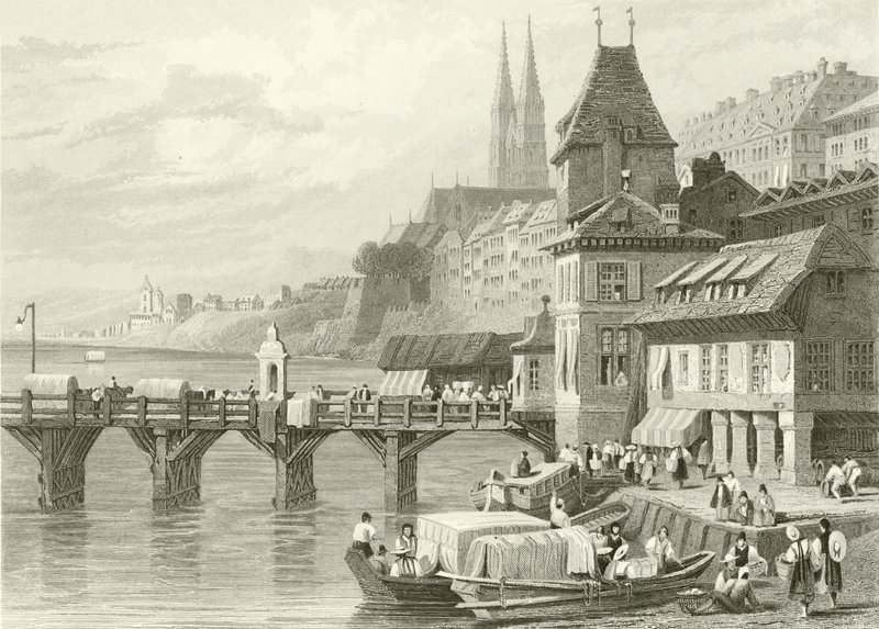 Basel, Ren Nehri üzerinde by Samuel Prout