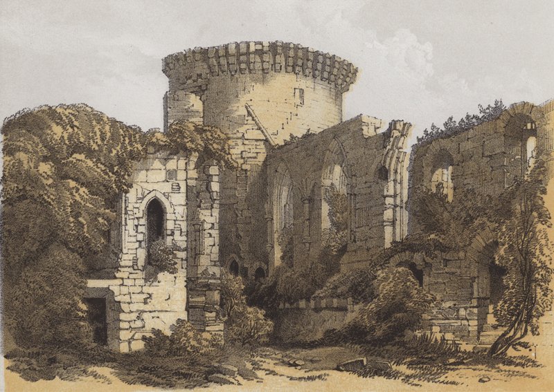 Bothwell Kalesi (kromolitho) by Samuel Prout