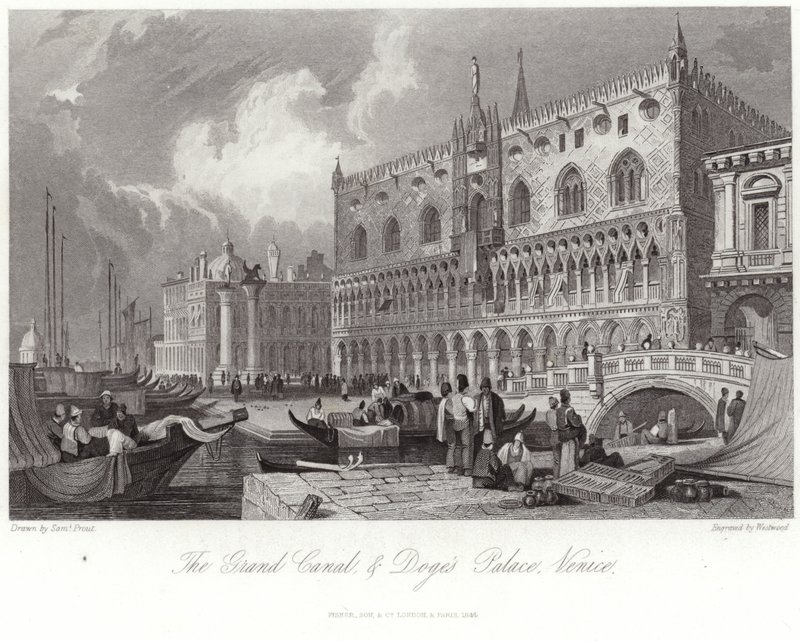 Büyük Kanal ve Doge Sarayı by Samuel Prout