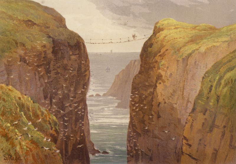 Kuzey İrlanda, Carrick-a-Rede (renkli taş) by Samuel Read