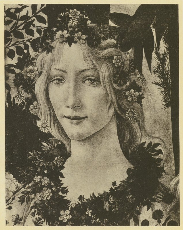 Botticelli: Bahar, Detay (s/b fotoğraf) by Sandro (after) Botticelli