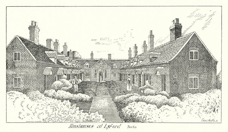 Lyford, Berks'teki imarethaneler (gravür) by Sidney Heath