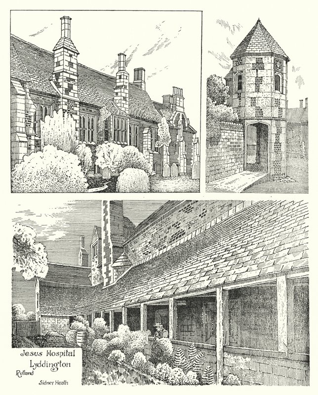 İsa Hastanesi, Lyddington, Rutland (gravür) by Sidney Heath