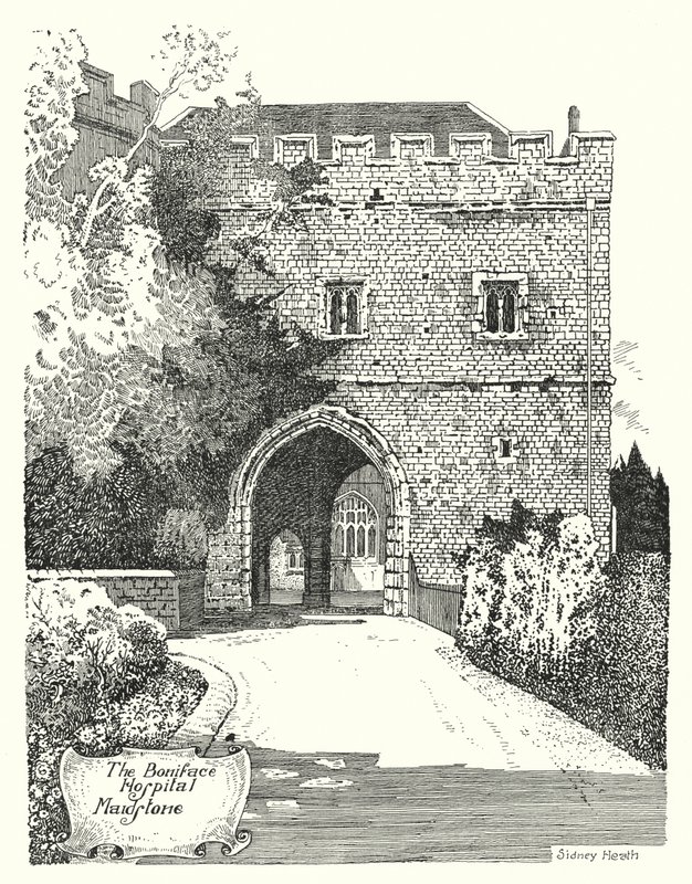Boniface Hastanesi, Maidstone (gravür) by Sidney Heath
