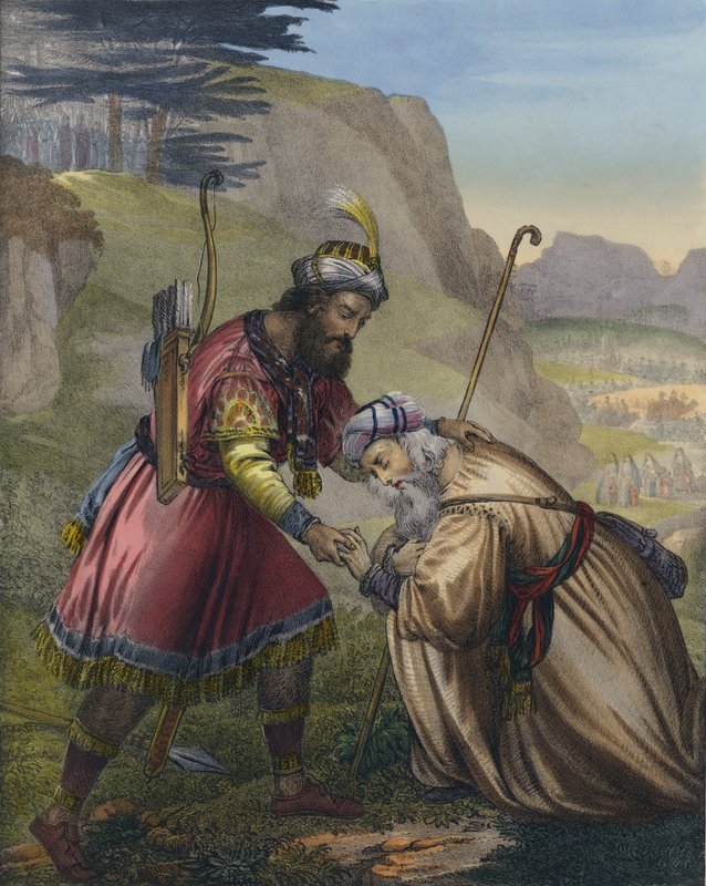 Jacobs, kardeşi Esav ile uzlaşma by Siegfried Detler Bendixen