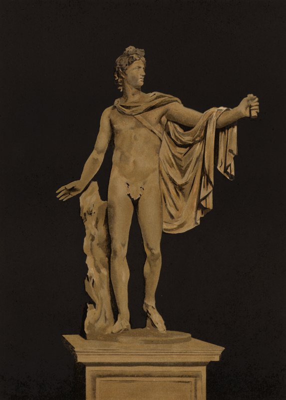 Apollo Belvedere (kromolitho) by Spanish School