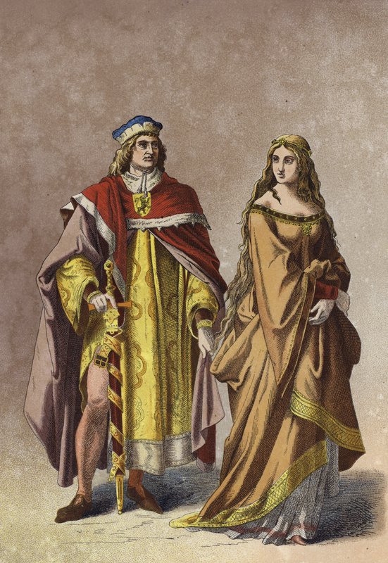 Avrupa asil hanımefendi ve beyefendi, 14. yüzyıl by Spanish School