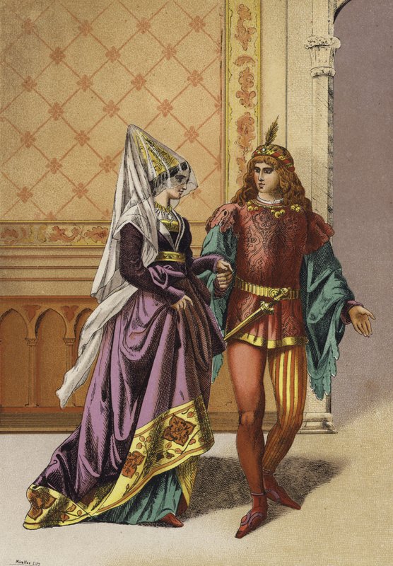 Avrupa soylu kadın ve ozan, 15. yüzyıl by Spanish School