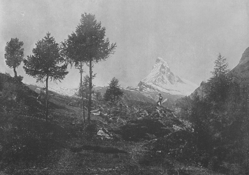 Alp manzarası ve Matterhorn (s/b fotoğraf) by Swiss Photographer