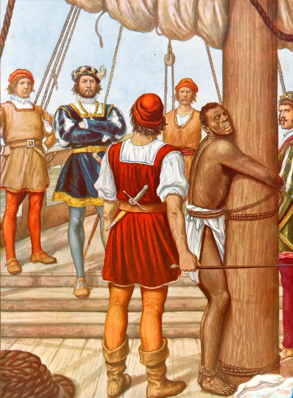 Vasco de Gama bir haini kırbaçlıyor by Tancredi Scarpelli