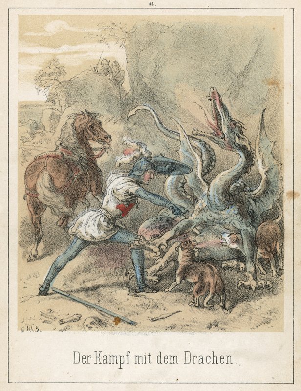 Ejderha ile Dövüş by Theodor Hosemann