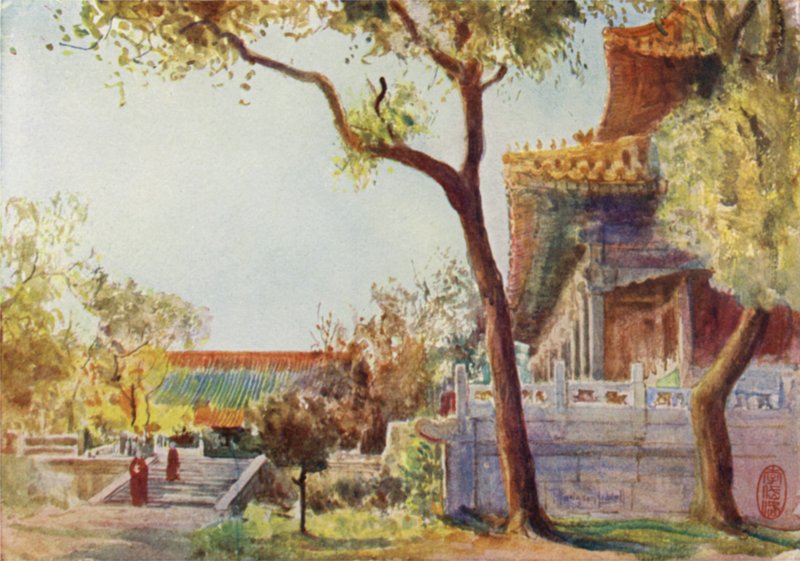 Pekin yakınlarındaki Sarı Tapınak by Thomas Hodgson Liddell