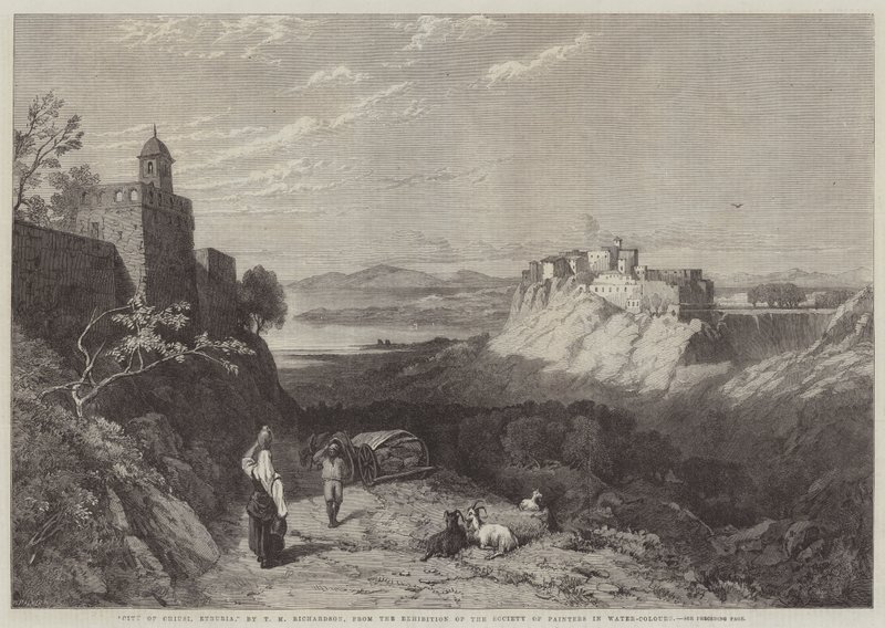 Chiusi Şehri, Etrurya by Thomas Miles II Richardson