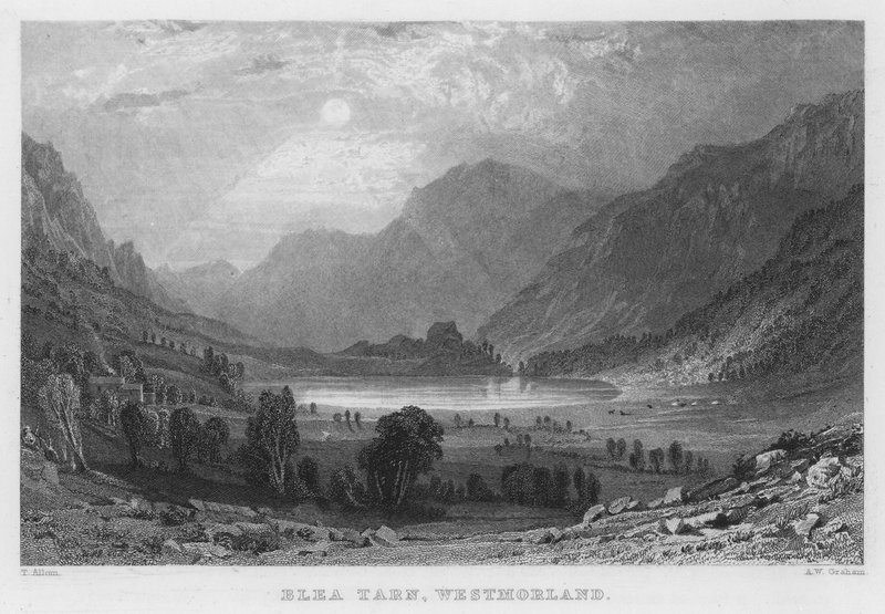 Blea Tarn, Westmorland (gravür) by Thomas (after) Allom