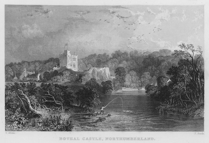 Bothal Kalesi, Northumberland (gravür) by Thomas (after) Allom