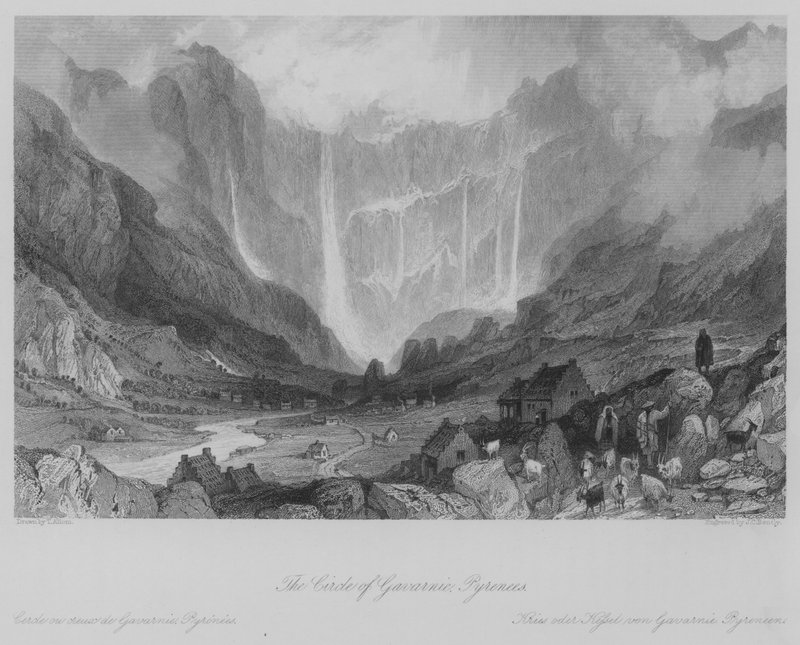 Gavarnie Çemberi, Pireneler (gravür) by Thomas (after) Allom