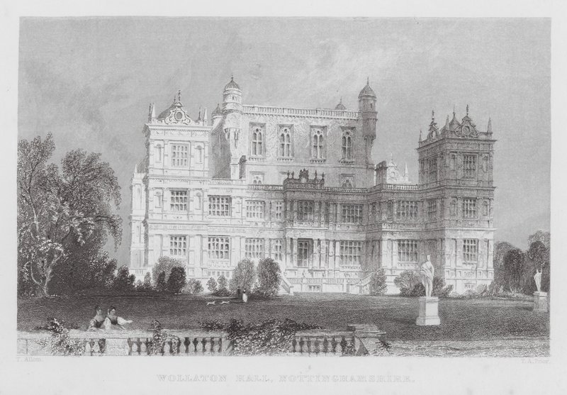 Wollaton Hall, Nottinghamshire (gravür) by Thomas (after) Allom