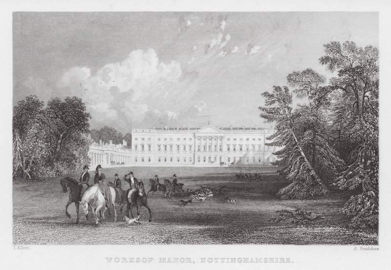 Worksop Manor, Nottinghamshire (gravür) by Thomas (after) Allom