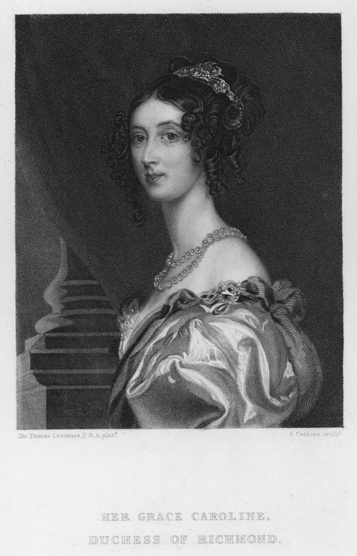 Caroline, Richmond Düşesi (gravür) by Thomas (after) Lawrence